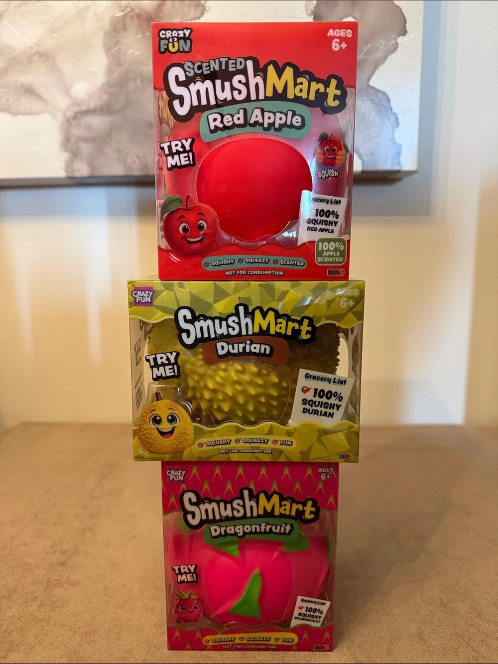 SmushMart Durian, Red Apple & Dragonfruit Bundle Of 3